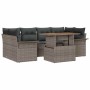 Conjunto de sofá de jardín 7 pcs Gris Poliratán en Sofás de exterior | Comprar online en Foru.es