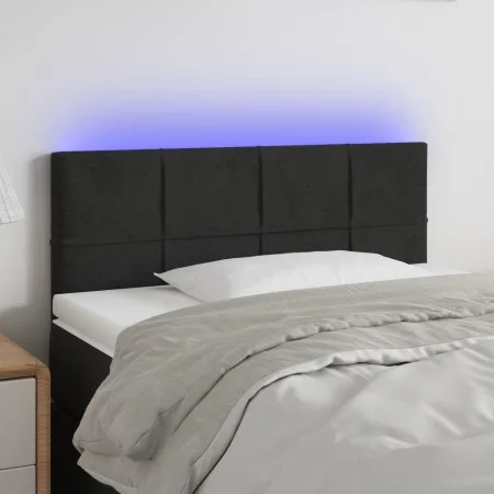 Cabecero con LED de terciopelo negro 100x5x78/88 cm de vidaXL, Cabeceros y pies de cama - Ref: Foro24-3121656, Precio: 58,24 ...