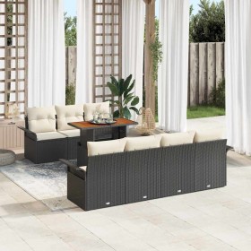 Conjunto de sofá de jardín 8 pcs Negro Poliratán en Sofás de exterior | Comprar online en Foru.es
