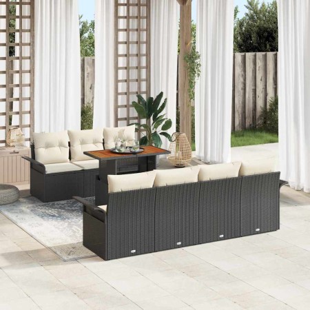 Conjunto de sofá de jardín 8 pcs Negro Poliratán en Sofás de exterior | Comprar online en Foru.es