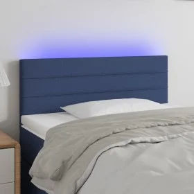 Blue fabric headboard with LED 90x5x78/88 cm by vidaXL, Headboards and footboards - Ref: Foro24-3121740, Price: 57,75 €, Disc...