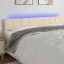 Cream fabric headboard with LED 180x5x78/88 cm by vidaXL, Headboards and footboards - Ref: Foro24-3121631, Price: 70,69 €, Di...