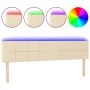 Cream fabric headboard with LED 180x5x78/88 cm by vidaXL, Headboards and footboards - Ref: Foro24-3121631, Price: 70,69 €, Di...