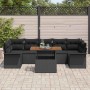 Conjunto de sofá de jardín 8 pcs Negro Poliratán en Sofás de exterior | Comprar online en Foru.es