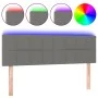 Dark gray fabric headboard with LED 144x5x78/88 cm by vidaXL, Headboards and footboards - Ref: Foro24-3121611, Price: 64,58 €...