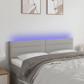 Cabecero con LED de tela gris claro 144x5x78/88 cm de vidaXL, Cabeceros y pies de cama - Ref: Foro24-3121750, Precio: 67,30 €...
