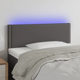 Cabecero con LED cuero sintético gris 90x5x78/88 cm de vidaXL, Cabeceros y pies de cama - Ref: Foro24-3121554, Precio: 41,53 ...