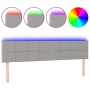 Cabecero con LED de tela gris claro 160x5x78/88 cm de vidaXL, Cabeceros y pies de cama - Ref: Foro24-3121618, Precio: 58,47 €...