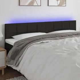 Black fabric headboard with LED 180x5x78/88 cm by vidaXL, Headboards and footboards - Ref: Foro24-3121628, Price: 65,21 €, Di...