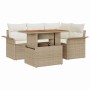 Conjunto de sofá de jardín 5 pcs Beige Poliratán en Sofás de exterior | Comprar online en Foru.es