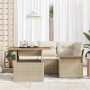Conjunto de sofá de jardín 5 pcs Beige Poliratán en Sofás de exterior | Comprar online en Foru.es