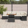 Conjunto de sofá de jardín 7 pcs Negro Poliratán en Sofás de exterior | Comprar online en Foru.es