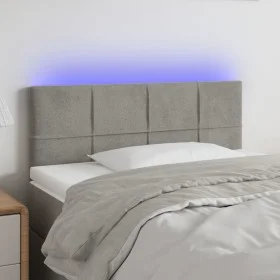 Light gray velvet headboard with LED 100x5x78/88 cm by vidaXL, Headboards and footboards - Ref: Foro24-3121654, Price: 54,05 ...