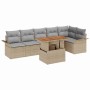 Conjunto de sofá de jardín 7 pcs Beige Poliratán en Sofás de exterior | Comprar online en Foru.es