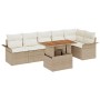 Conjunto de sofá de jardín 7 pcs Beige Poliratán en Sofás de exterior | Comprar online en Foru.es