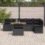 Conjunto de sofá de jardín 7 pcs Negro Poliratán en Sofás de exterior | Comprar online en Foru.es