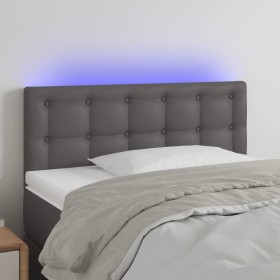 Cabecero con LED cuero sintético gris 80x5x78/88 cm de vidaXL, Cabeceros y pies de cama - Ref: Foro24-3121688, Precio: 49,42 ...