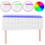Cabecero con LED cuero sintético blanco 144x5x78/88 cm de vidaXL, Cabeceros y pies de cama - Ref: Foro24-3121703, Precio: 76,...