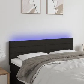 Black fabric headboard with LED 144x5x78/88 cm by vidaXL, Headboards and footboards - Ref: Foro24-3121752, Price: 65,12 €, Di...