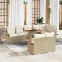 Conjunto de sofá de jardín 9 pcs Beige Poliratán en Sofás de exterior | Comprar online en Foru.es