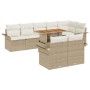 Conjunto de sofá de jardín 9 pcs Beige Poliratán en Sofás de exterior | Comprar online en Foru.es