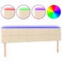 Cabecero con LED de tela color crema 200x5x78/88 cm de vidaXL, Cabeceros y pies de cama - Ref: Foro24-3121639, Precio: 63,32 ...