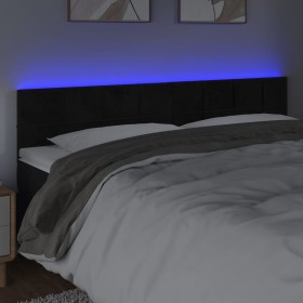 Cabecero con LED de terciopelo negro 180x5x78/88 cm de vidaXL, Cabeceros y pies de cama - Ref: Foro24-3121674, Precio: 73,71 ...