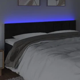 Cabecero con LED de terciopelo negro 180x5x78/88 cm de vidaXL, Cabeceros y pies de cama - Ref: Foro24-3121674, Precio: 72,44 ...