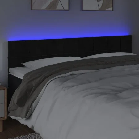 Black velvet headboard with LED 180x5x78/88 cm by vidaXL, Headboards and footboards - Ref: Foro24-3121674, Price: 72,44 €, Di...