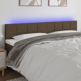 Cabecero con LED de tela marrón oscuro 180x5x78/88 cm de vidaXL, Cabeceros y pies de cama - Ref: Foro24-3121629, Precio: 65,8...