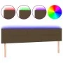 Kopfteil mit LED aus dunkelbraunem Stoff 180x5x78/88 cm von vidaXL, Kopf- und Fußteile - Ref: Foro24-3121629, Preis: 65,86 €,...