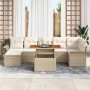 Conjunto de sofá de jardín 8 pcs Beige Poliratán en Sofás de exterior | Comprar online en Foru.es