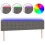 Headboard with LED gray synthetic leather 180x5x78/88 cm by vidaXL, Headboards and footboards - Ref: Foro24-3121718, Price: 7...