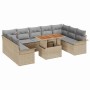 Conjunto de sofá de jardín 10 pcs Beige Poliratán en Sofás de exterior | Comprar online en Foru.es