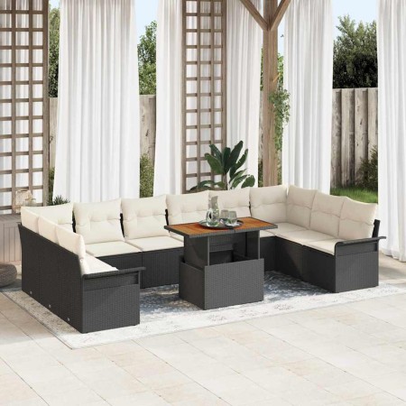 Conjunto de sofá de jardín 11 pcs Negro Poliratán en Sofás de exterior | Comprar online en Foru.es