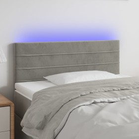 Cabecero con LED de terciopelo gris claro 90x5x78/88 cm de vidaXL, Cabeceros y pies de cama - Ref: Foro24-3121788, Precio: 39...