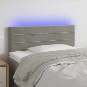 Hellgraues Samtkopfteil mit LED 90x5x78/88 cm von vidaXL, Kopf- und Fußteile - Ref: Foro24-3121788, Preis: 41,58 €, Rabatt: %