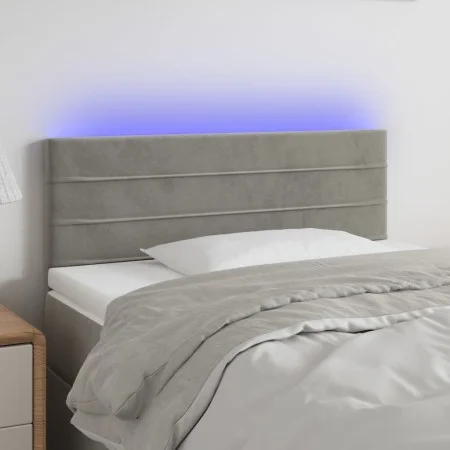 Light gray velvet headboard with LED 90x5x78/88 cm by vidaXL, Headboards and footboards - Ref: Foro24-3121788, Price: 41,58 €...