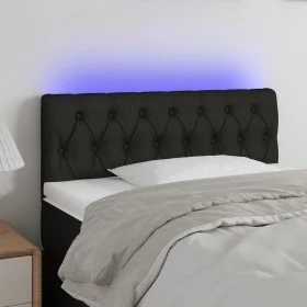 Kopfteil aus schwarzem Stoff mit LED 90x7x78/88 cm von vidaXL, Kopf- und Fußteile - Ref: Foro24-3121932, Preis: 49,53 €, Raba...