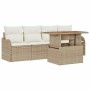 Conjunto de sofás de jardín 5 pcs Beige ratán sintético en Sofás de exterior | Comprar online en Foru.es