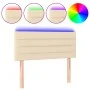Cream fabric headboard with LED 90x5x78/88 cm by vidaXL, Headboards and footboards - Ref: Foro24-3121739, Price: 57,52 €, Dis...