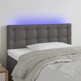 Cabecero con LED cuero sintético gris 90x5x78/88 cm de vidaXL, Cabeceros y pies de cama - Ref: Foro24-3121694, Precio: 47,64 ...