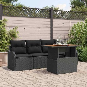 Conjunto de sofás de jardín 5 pcs Negro ratán sintético en Sofás de exterior | Comprar online en Foru.es