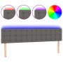 Cabecero con LED cuero sintético gris 200x5x78/88 cm de vidaXL, Cabeceros y pies de cama - Ref: Foro24-3121724, Precio: 76,48...