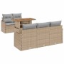 Conjunto de sofá de jardín 6 pcs Beige Poliratán en Sofás de exterior | Comprar online en Foru.es