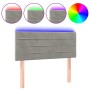 Cabecero con LED de terciopelo gris claro 100x5x78/88 cm de vidaXL, Cabeceros y pies de cama - Ref: Foro24-3121794, Precio: 3...
