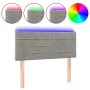 Light gray velvet headboard with LED 100x5x78/88 cm by vidaXL, Headboards and footboards - Ref: Foro24-3121794, Price: 40,39 ...
