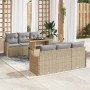 Conjunto de sofá de jardín 7 pcs Beige Poliratán en Sofás de exterior | Comprar online en Foru.es
