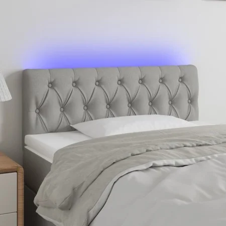 Light gray fabric headboard with LED 100x7x78/88 cm by vidaXL, Headboards and footboards - Ref: Foro24-3121938, Price: 45,44 ...