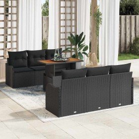 Conjunto de sofá de jardín 7 pcs Negro Poliratán en Sofás de exterior | Comprar online en Foru.es